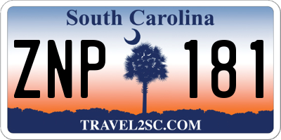 SC license plate ZNP181