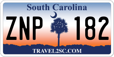 SC license plate ZNP182