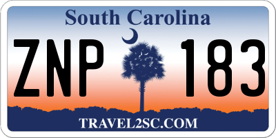SC license plate ZNP183