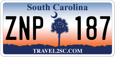 SC license plate ZNP187