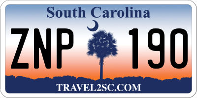 SC license plate ZNP190