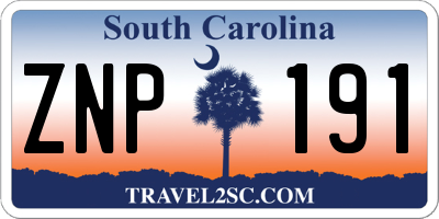SC license plate ZNP191