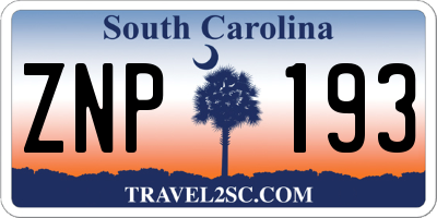 SC license plate ZNP193