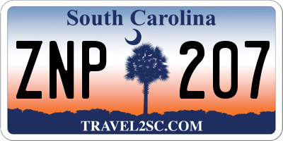 SC license plate ZNP207