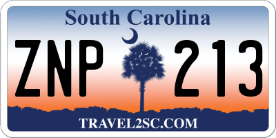 SC license plate ZNP213
