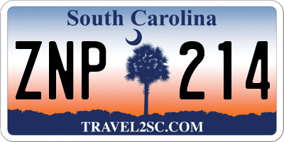 SC license plate ZNP214