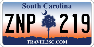 SC license plate ZNP219