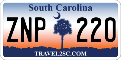 SC license plate ZNP220
