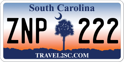 SC license plate ZNP222