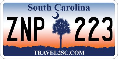 SC license plate ZNP223
