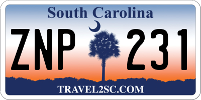 SC license plate ZNP231