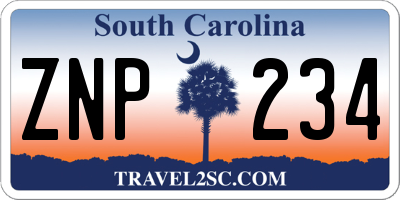 SC license plate ZNP234