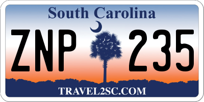 SC license plate ZNP235