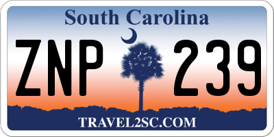 SC license plate ZNP239
