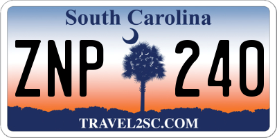 SC license plate ZNP240