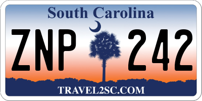 SC license plate ZNP242