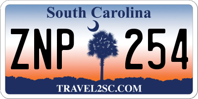 SC license plate ZNP254