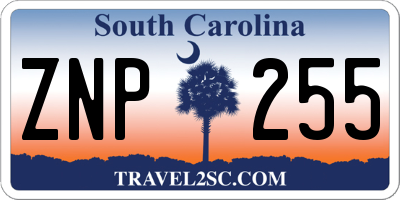 SC license plate ZNP255