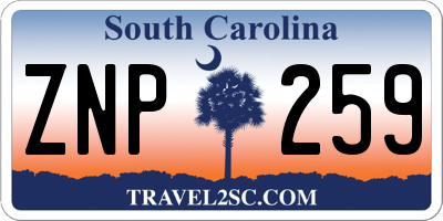 SC license plate ZNP259