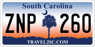 SC license plate ZNP260