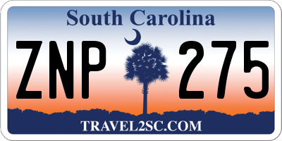 SC license plate ZNP275