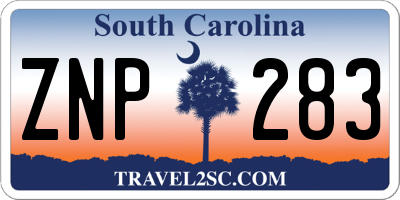 SC license plate ZNP283