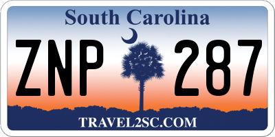 SC license plate ZNP287