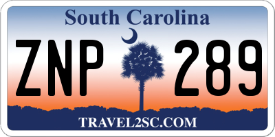 SC license plate ZNP289