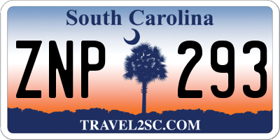 SC license plate ZNP293