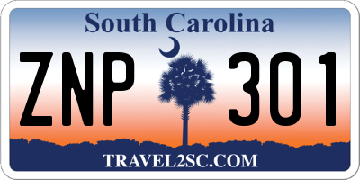 SC license plate ZNP301
