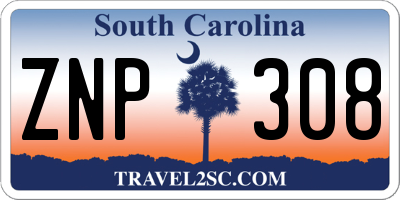 SC license plate ZNP308