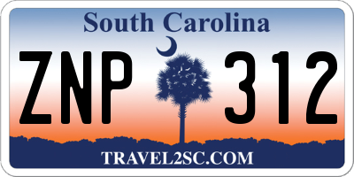 SC license plate ZNP312
