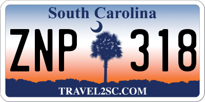 SC license plate ZNP318