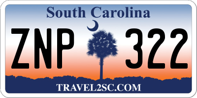 SC license plate ZNP322