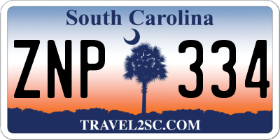 SC license plate ZNP334