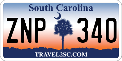 SC license plate ZNP340