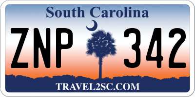 SC license plate ZNP342