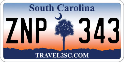 SC license plate ZNP343