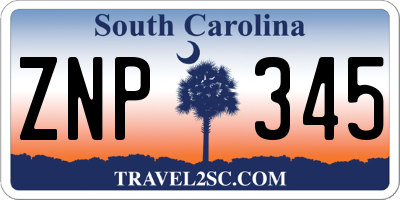 SC license plate ZNP345