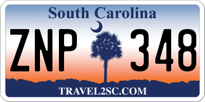 SC license plate ZNP348