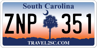 SC license plate ZNP351