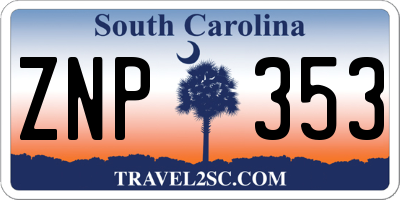 SC license plate ZNP353