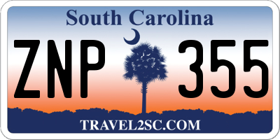 SC license plate ZNP355