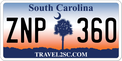 SC license plate ZNP360