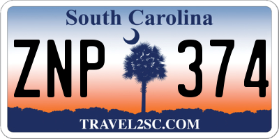 SC license plate ZNP374