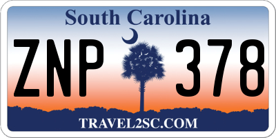 SC license plate ZNP378