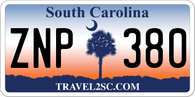 SC license plate ZNP380