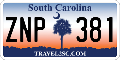 SC license plate ZNP381