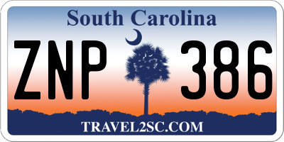 SC license plate ZNP386