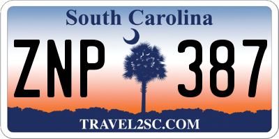 SC license plate ZNP387